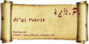 Ági Patrik névjegykártya
