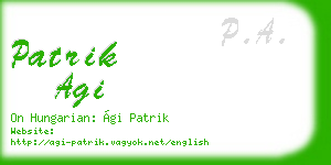 patrik agi business card